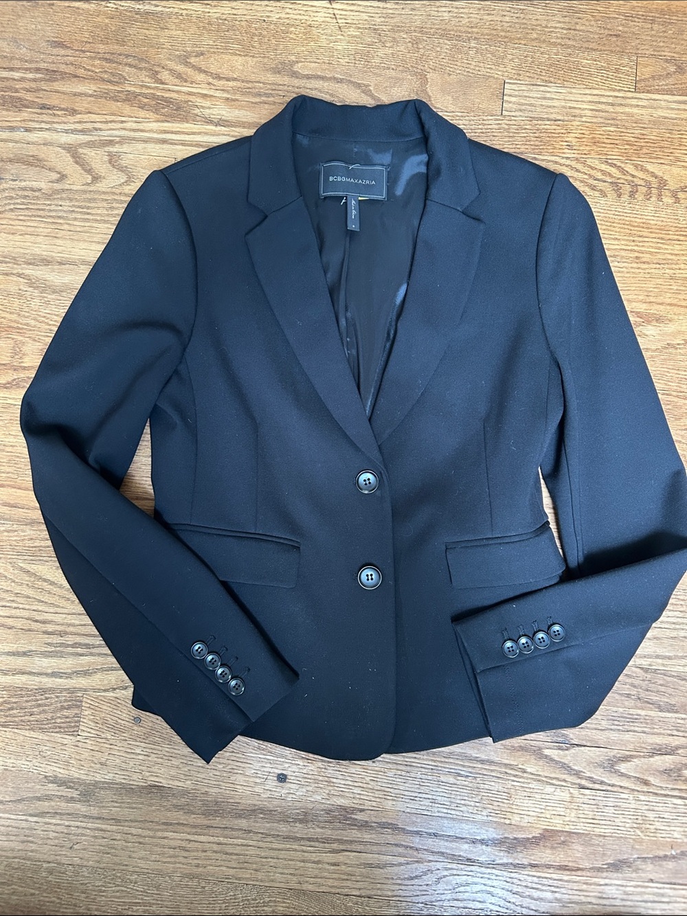 BCBGMaxAzria Black Tailored Two-Button Blazer